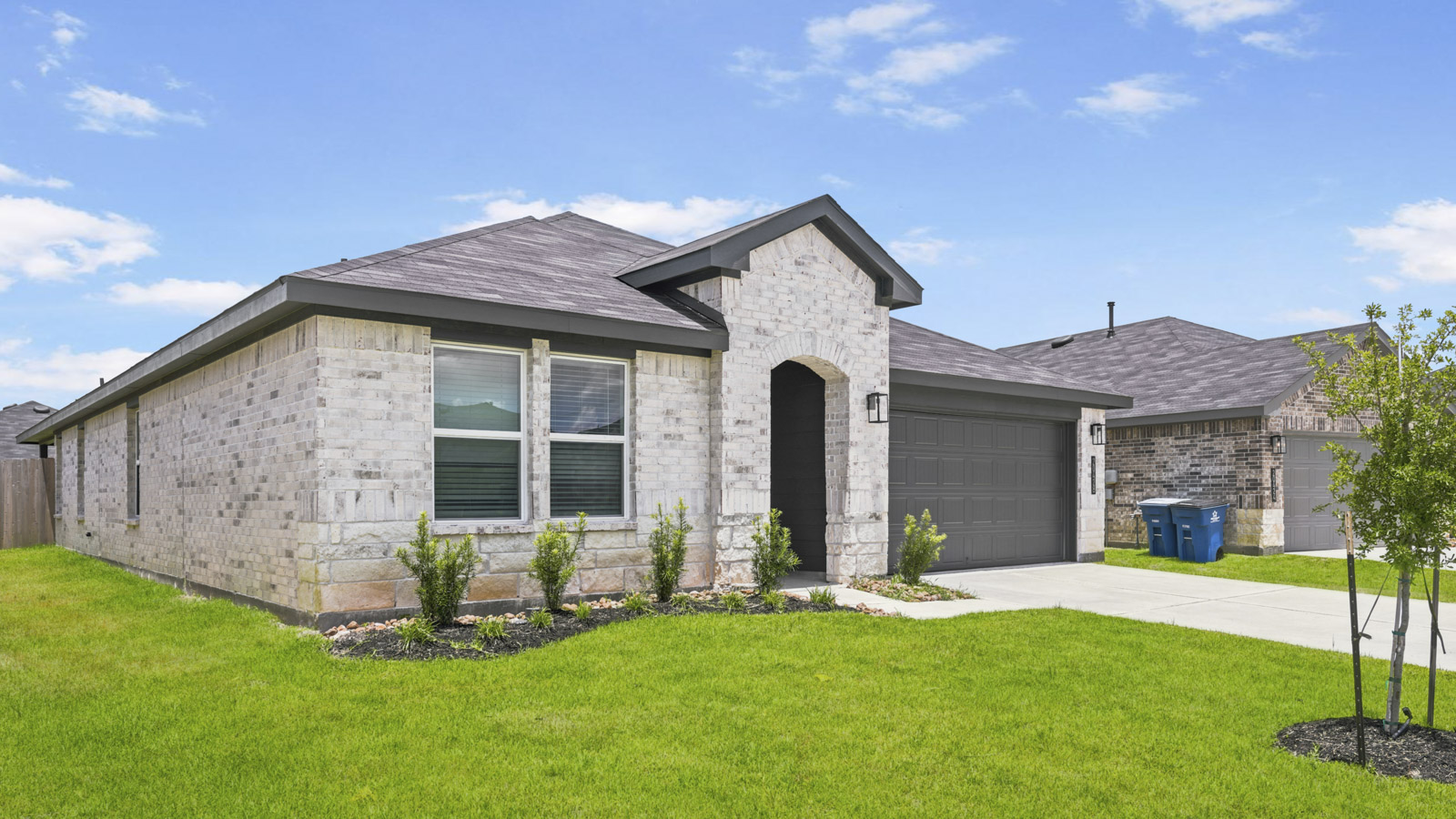 One story home with two car garage