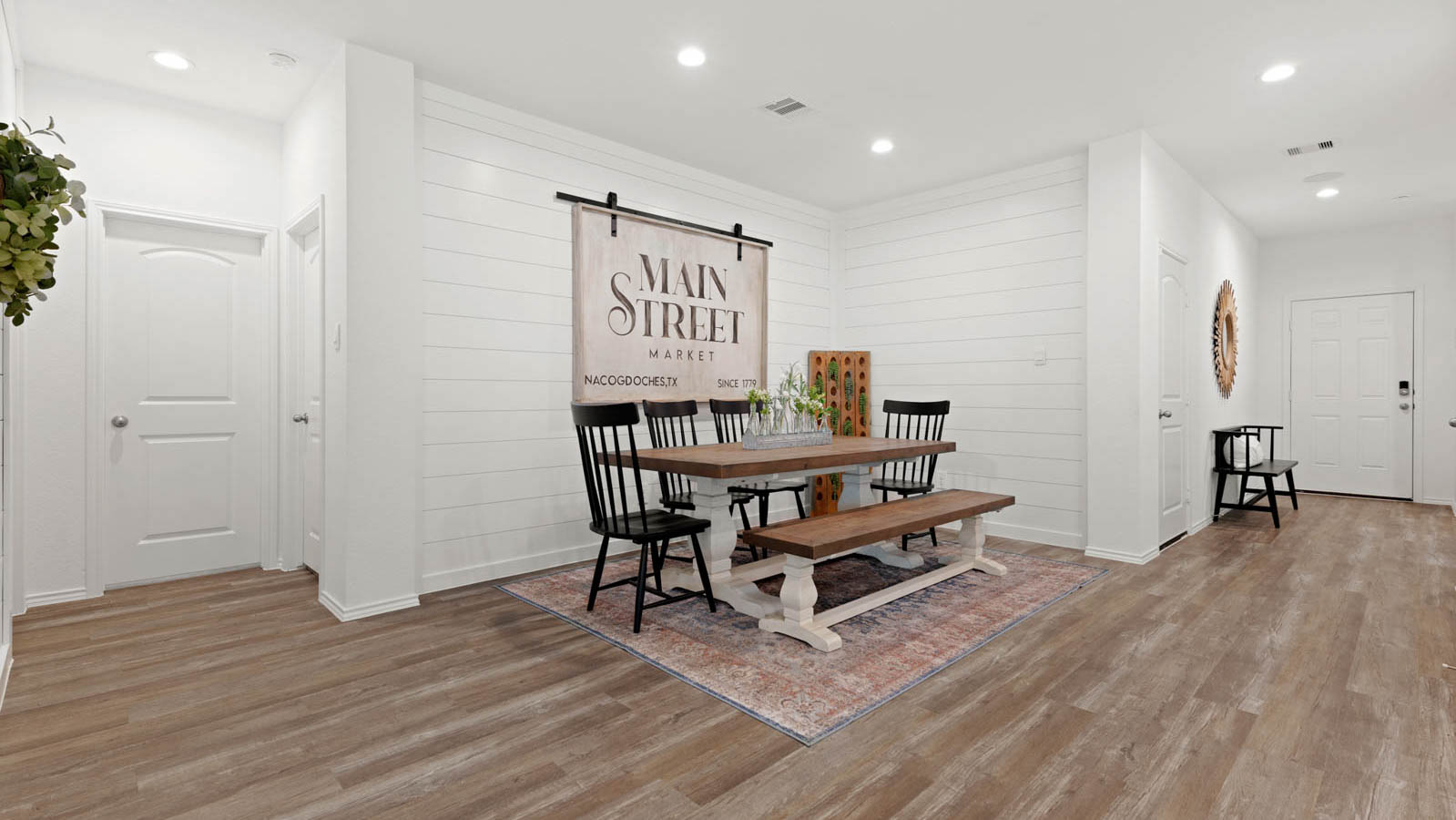 dining room with vinyl flooring