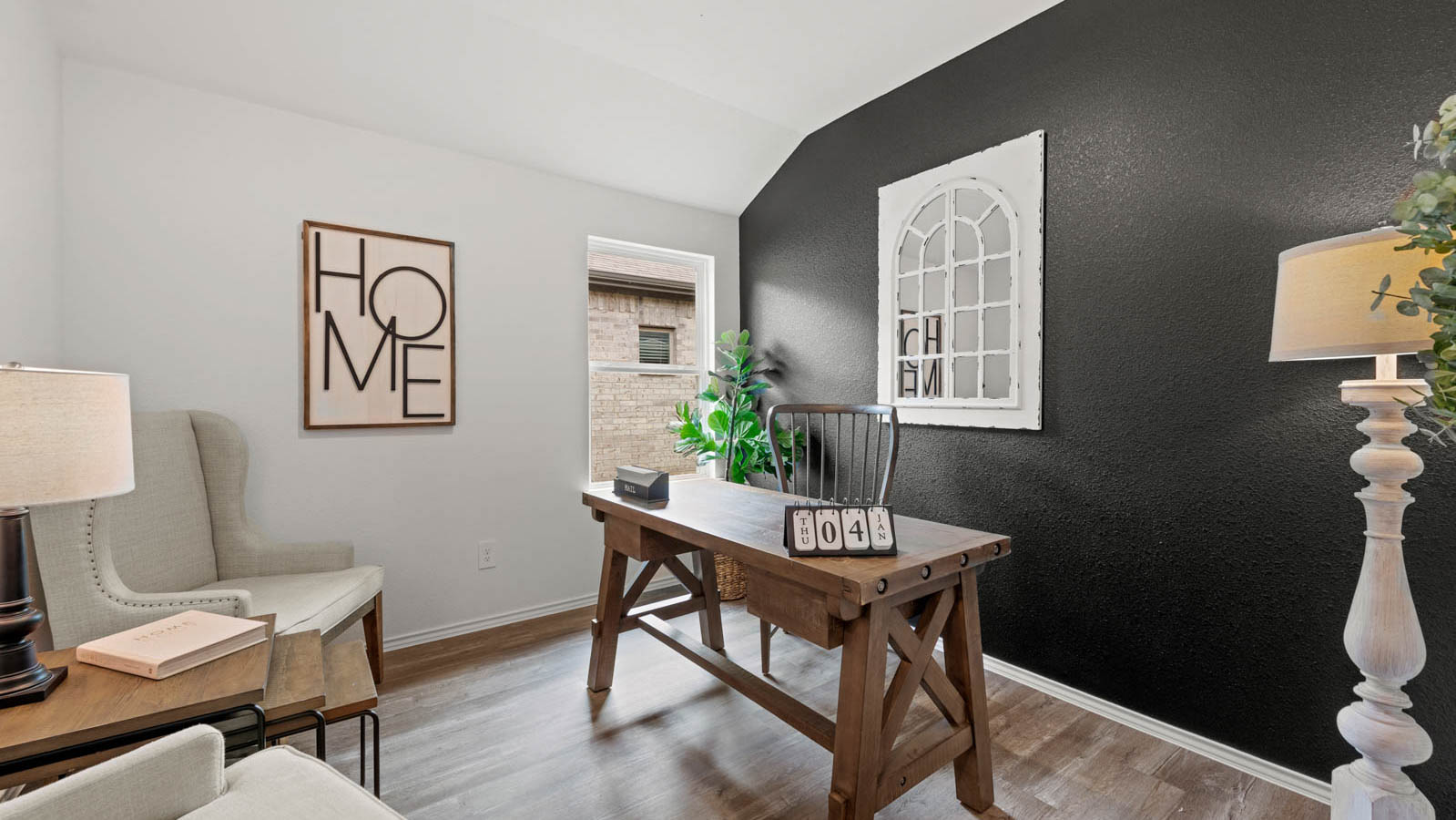 study with bright window