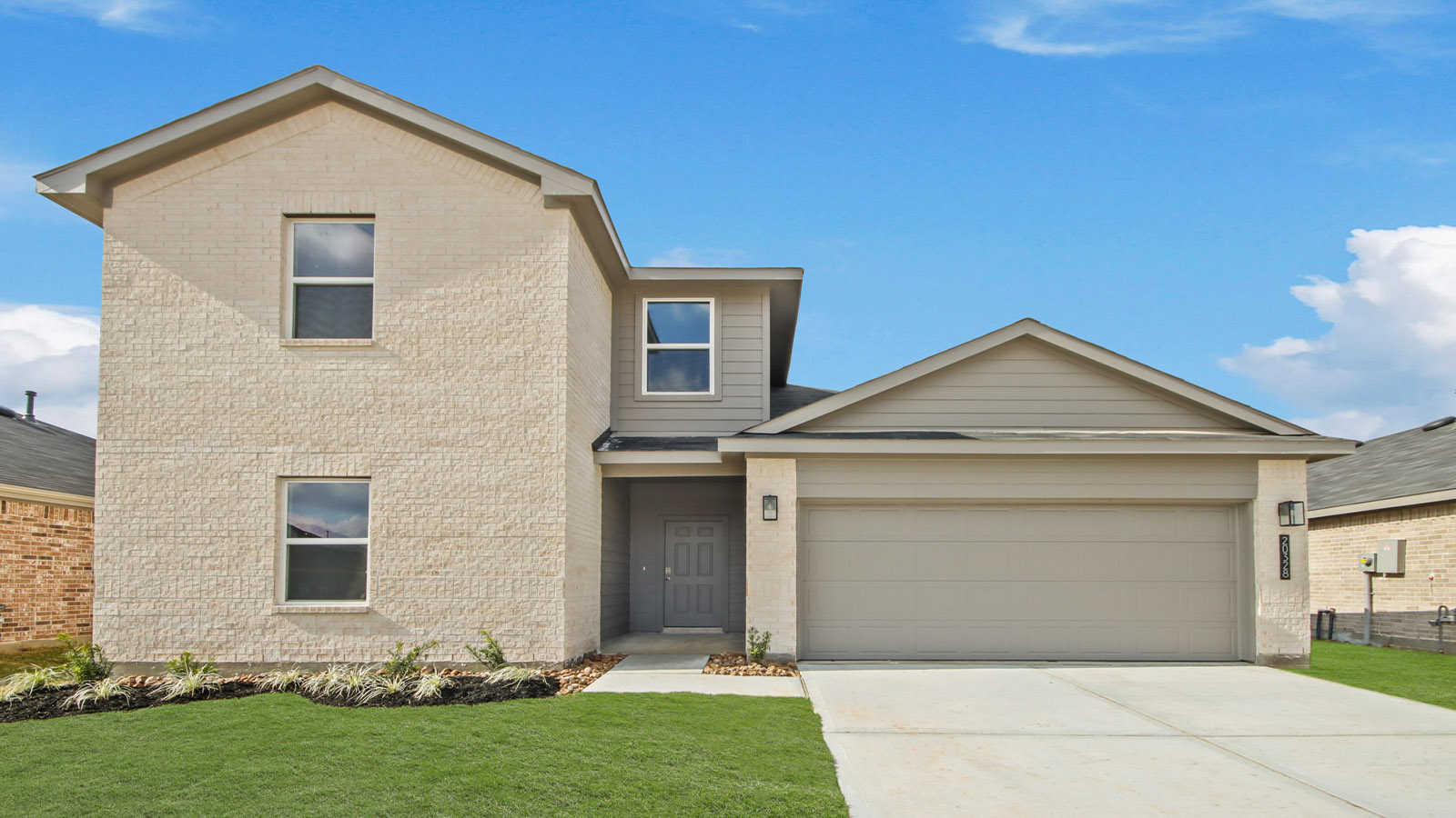two story with 2 car garage