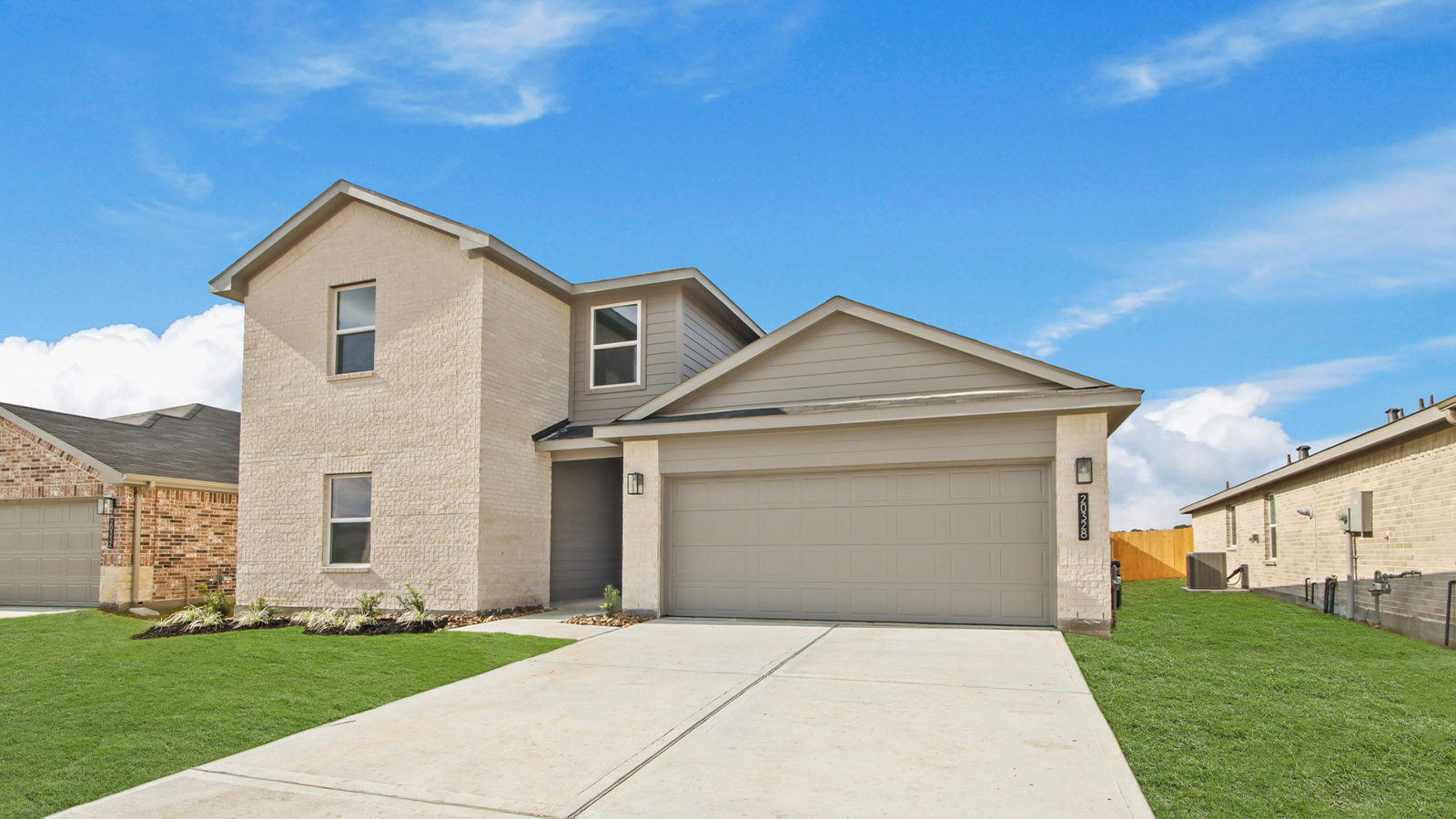 two story with 2 car garage
