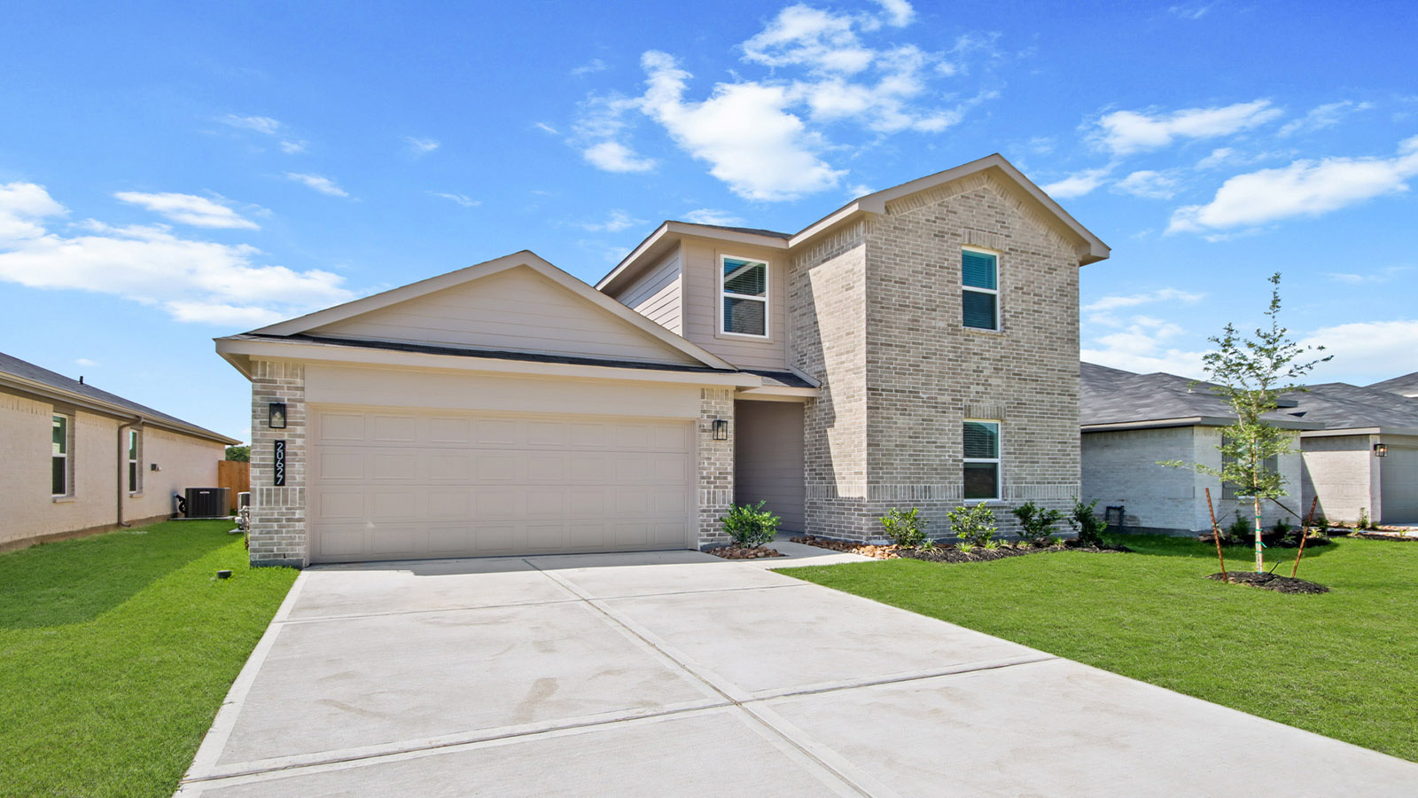 Two story home with two car garage