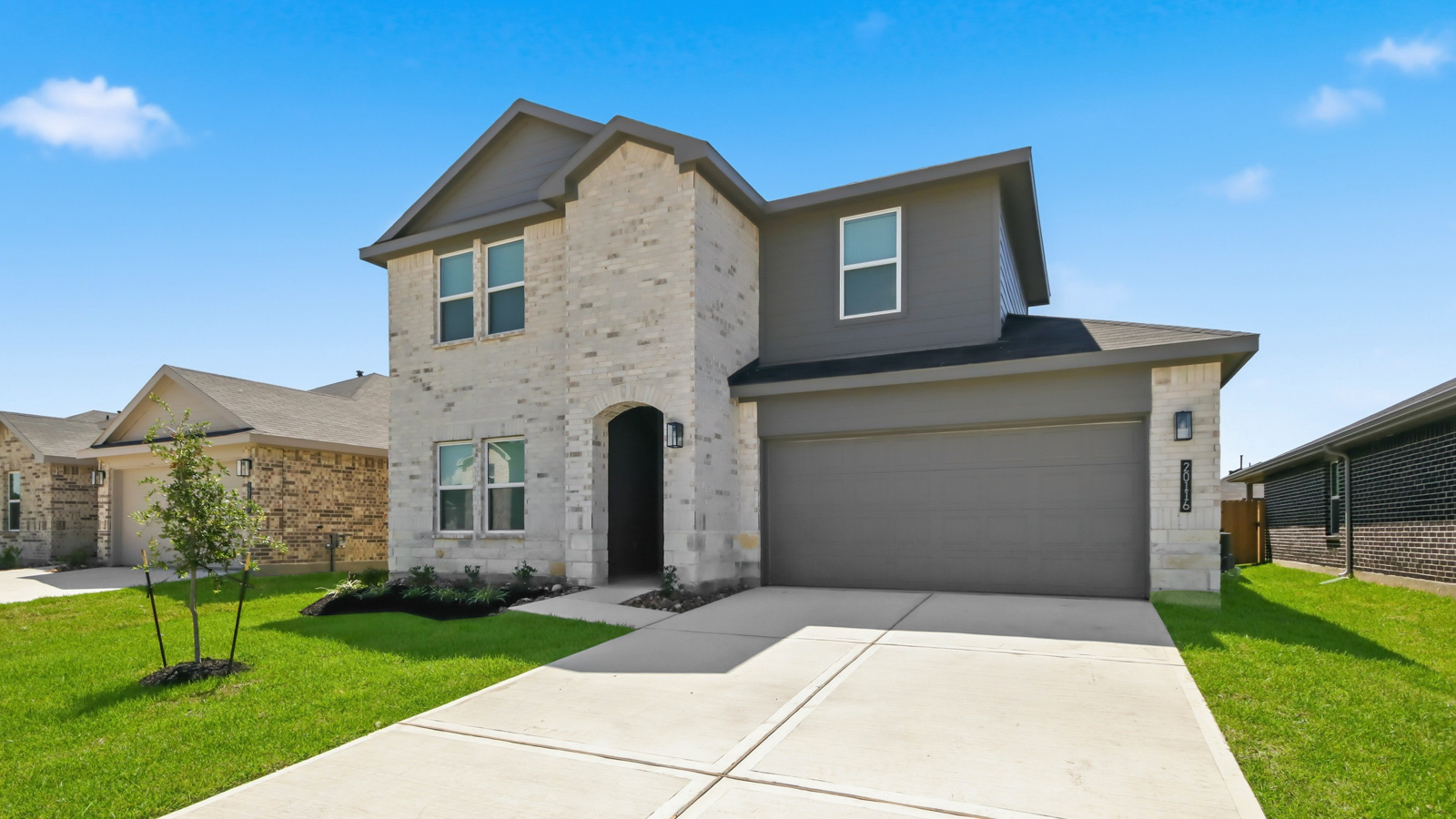 Two story home with two car garage
