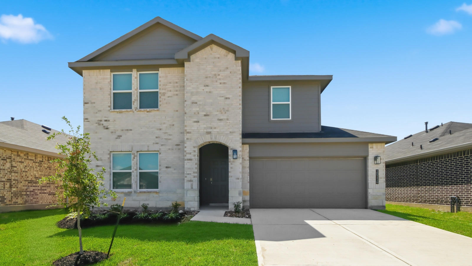 Two story home with two car garage