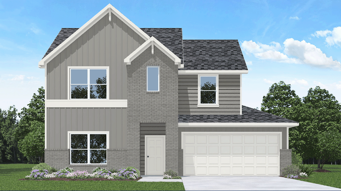 Two-story home with two-car garage