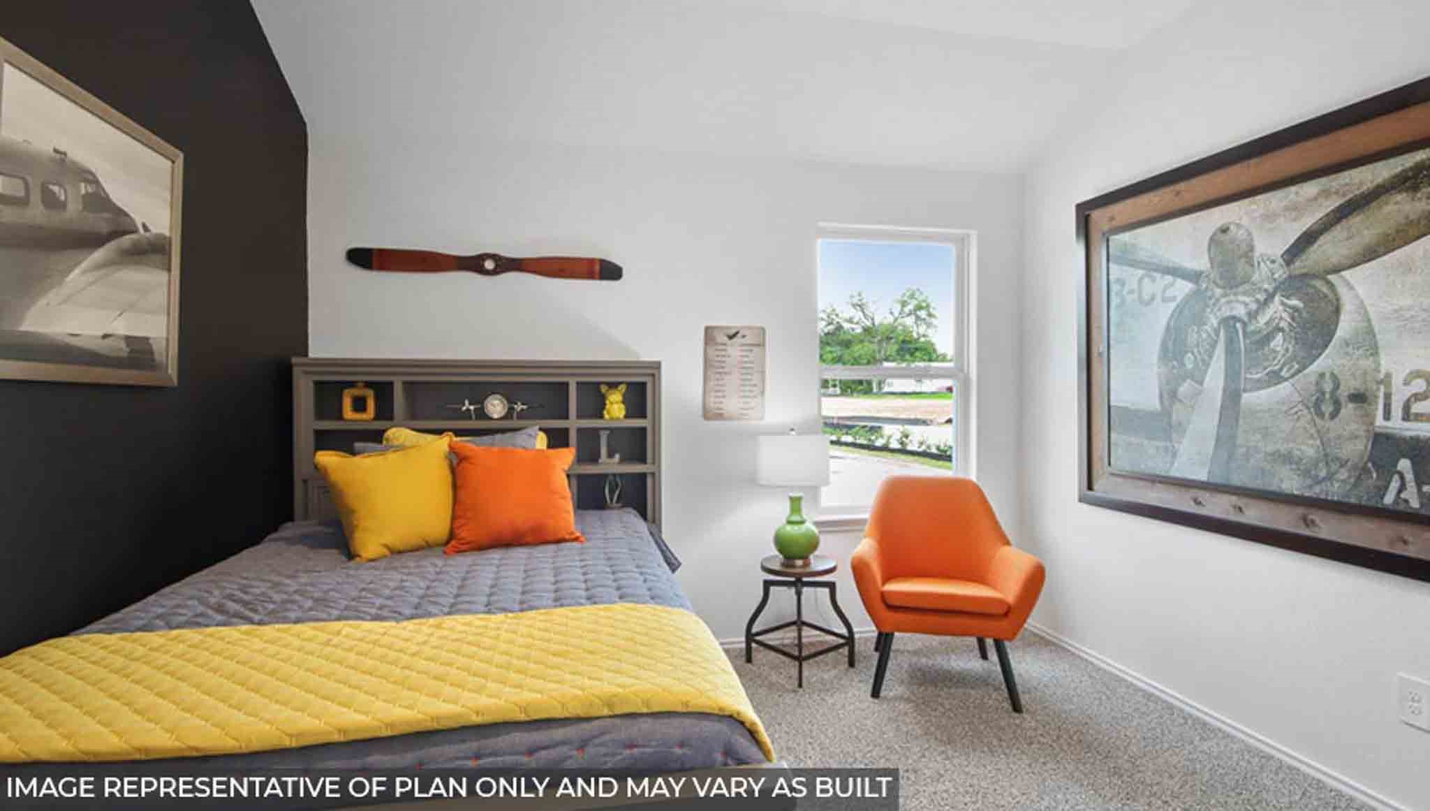 Secondary bedroom with bright window