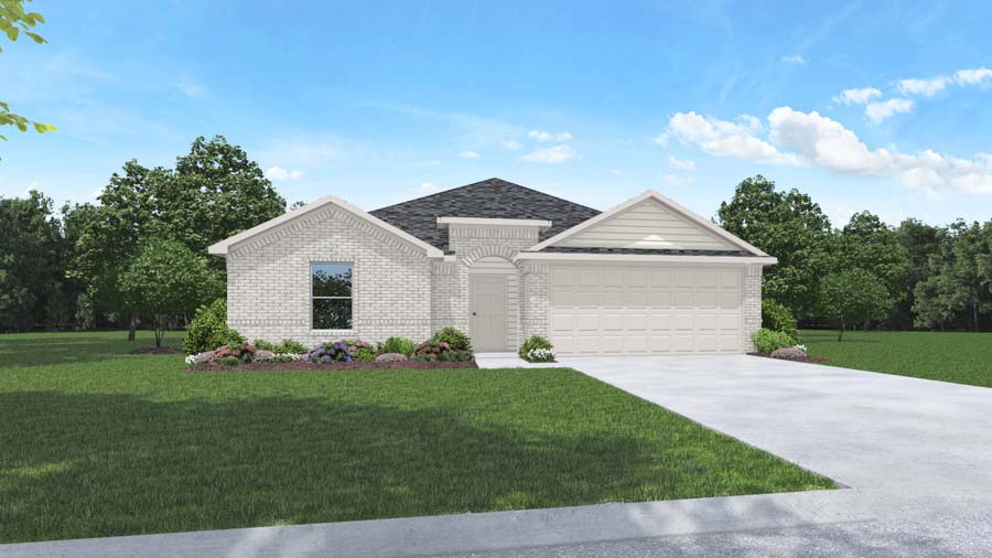 One story home with two car garage
