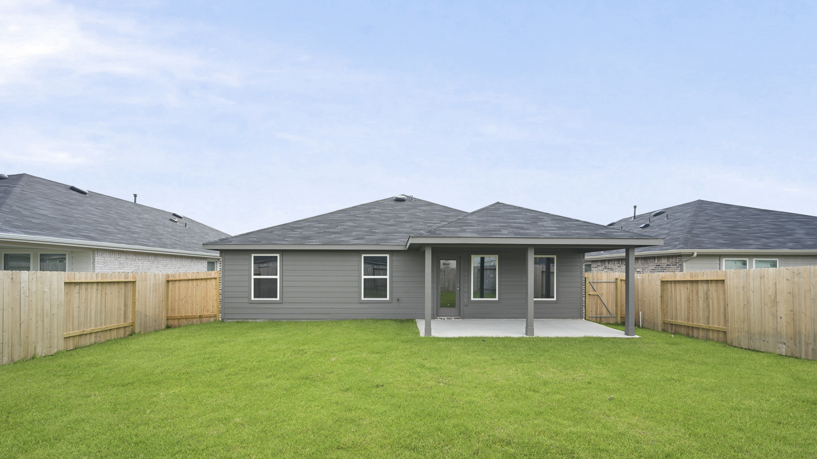 fully landscaped backyard