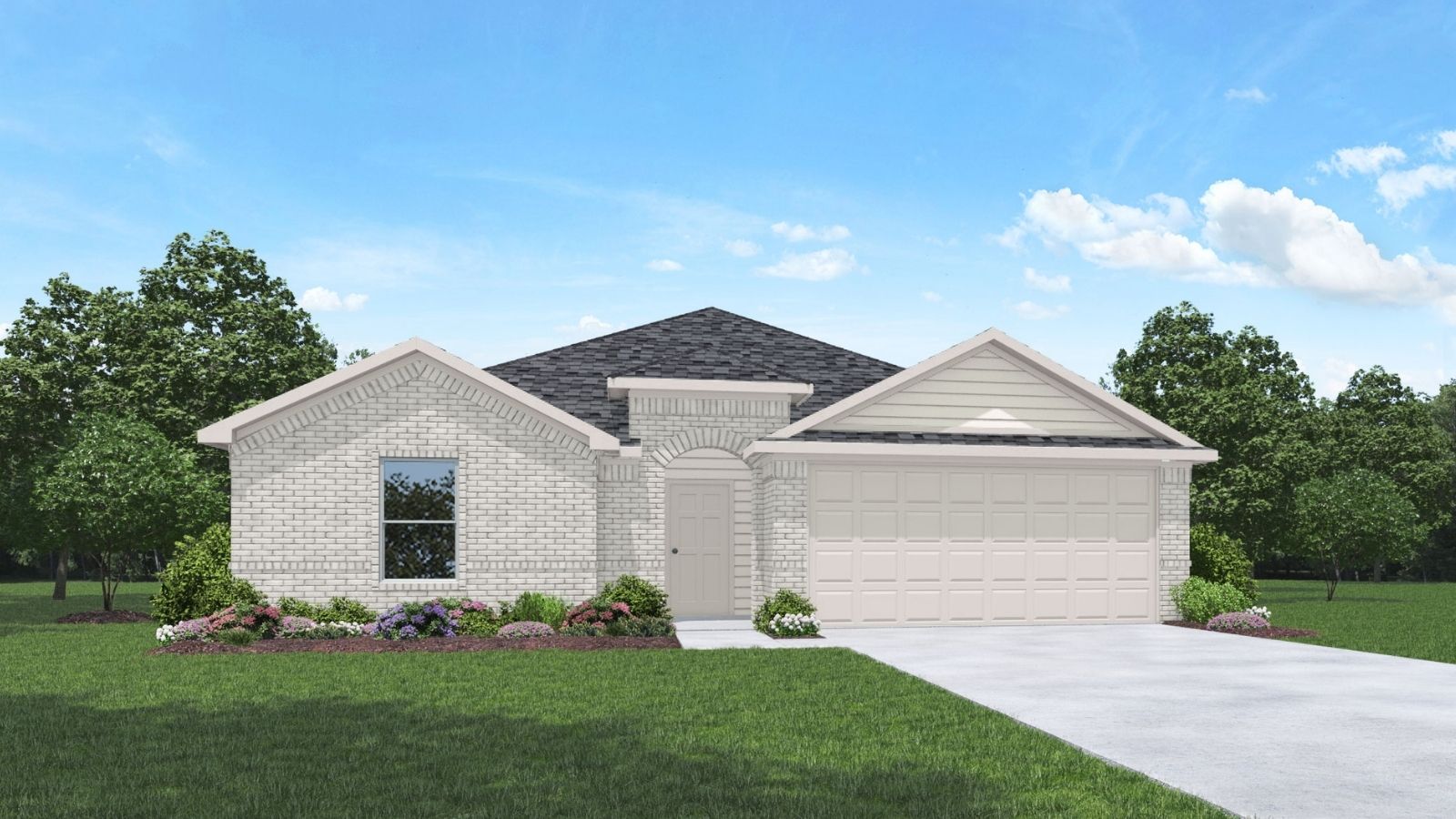 single story with 2 car garage