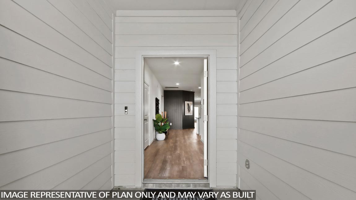 Entry hallway with vinyl flooring
