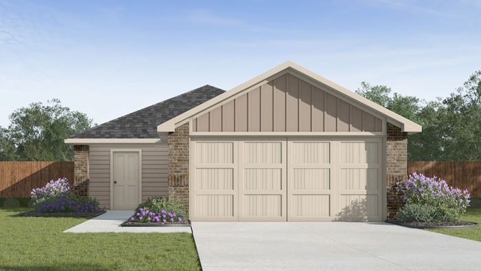 single story home with 2 car garage