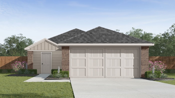 single story home with 2 car garage
