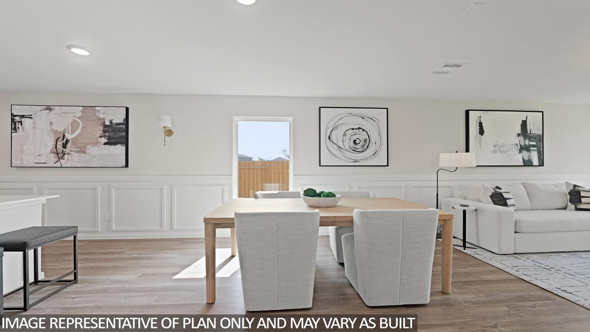 Dining area with vinyl flooring