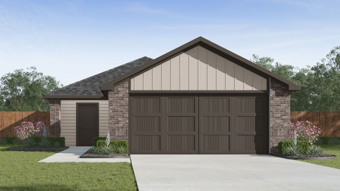 single story home with 2 car garage
