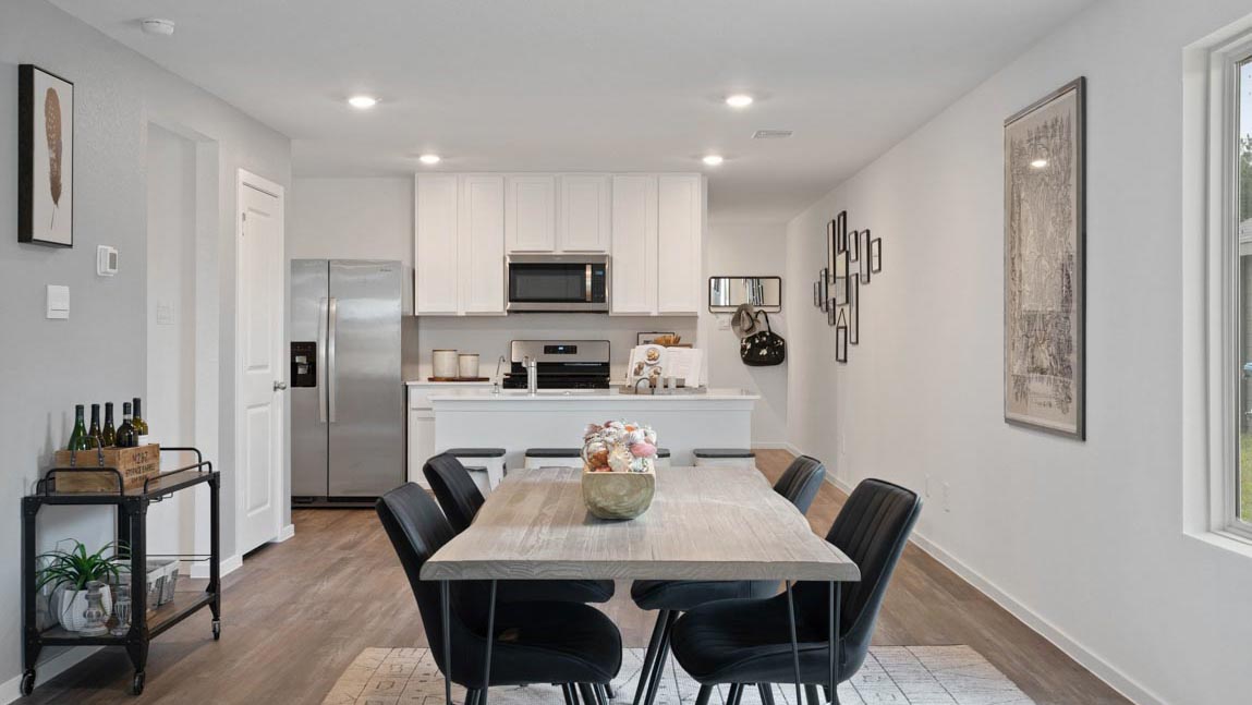 Dining area with vinyl flooring