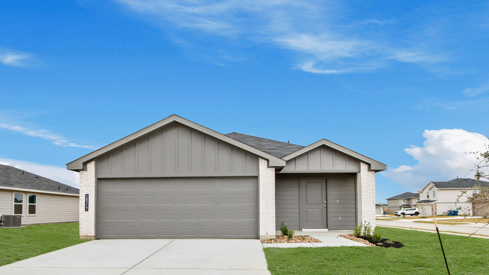 single story home with 2 car garage