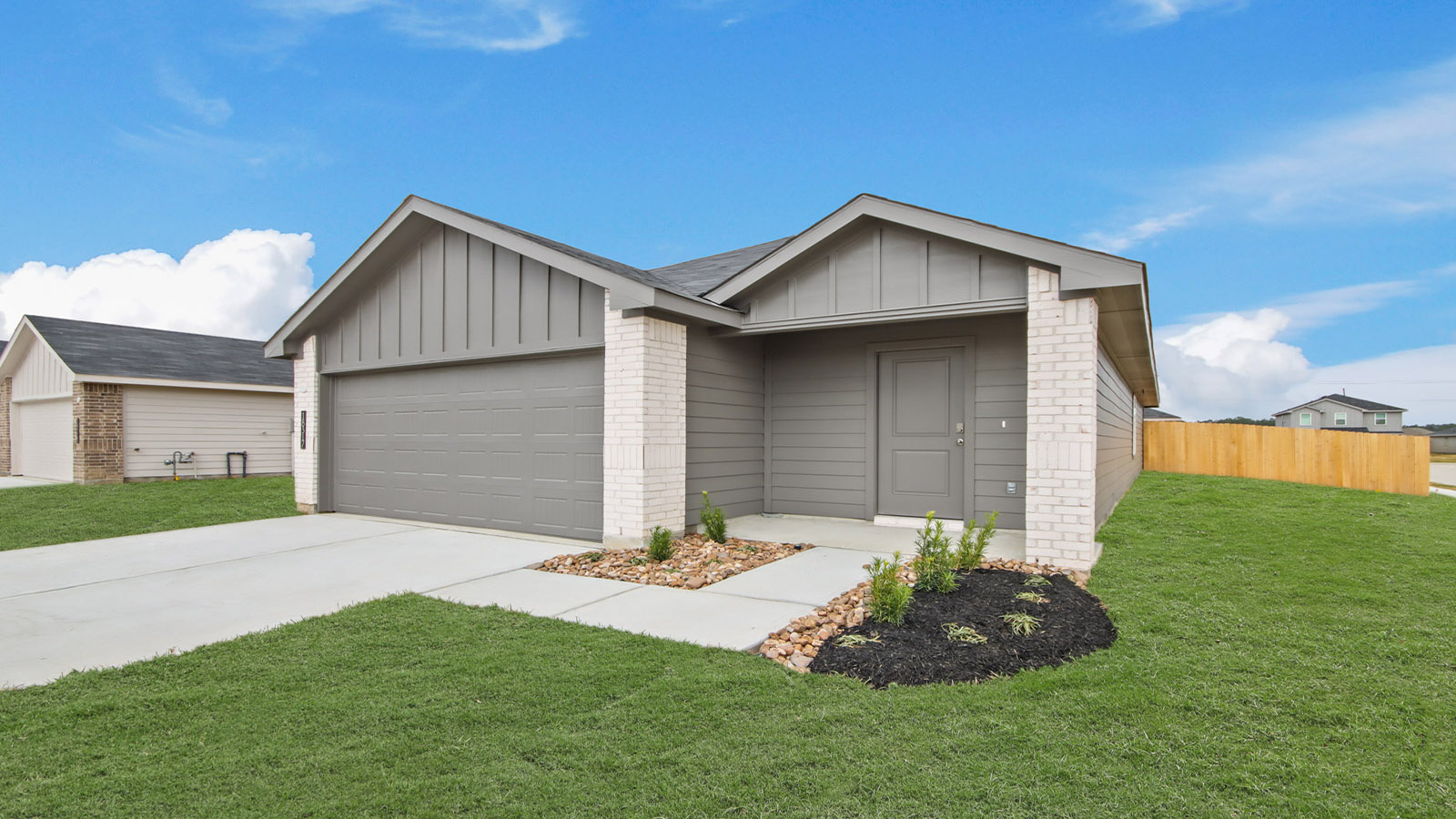 single story home with 2 car garage