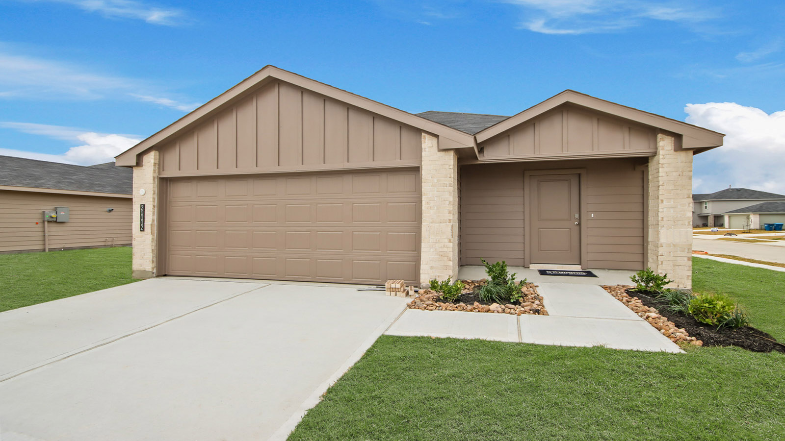 single story home with 2 car garage