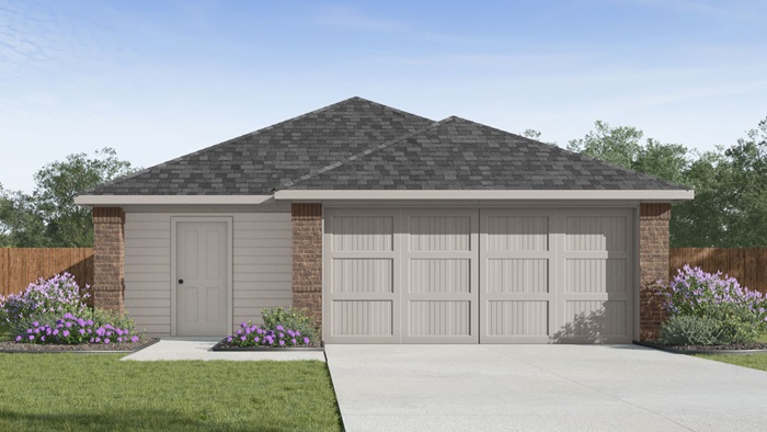 single story home with 2 car garage