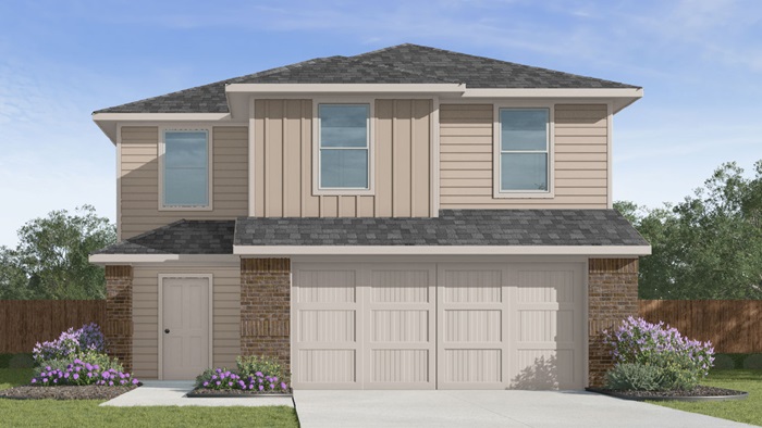 two story home with 2 car garage
