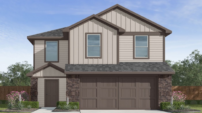 two story home with 2 car garage