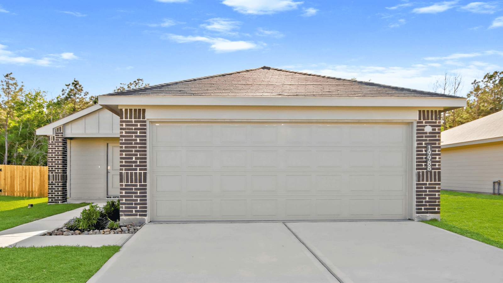 One story home with two car garage