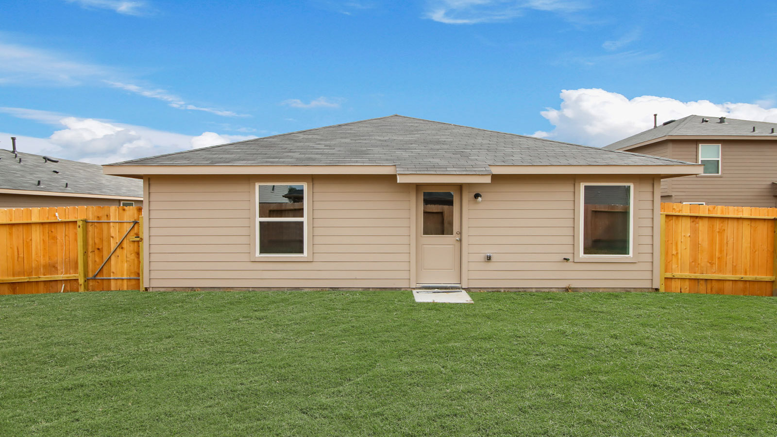 fully landscaped backyard