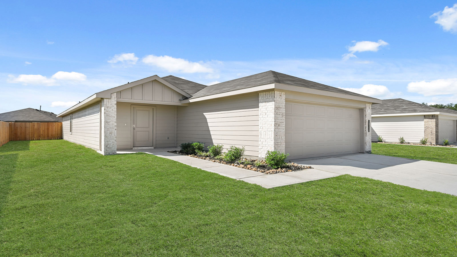 single story with 2 car garage