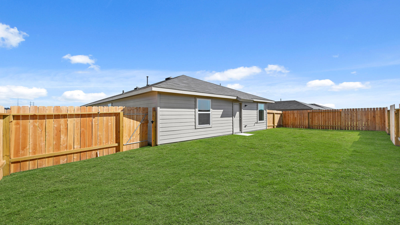 fully landscaped backyard