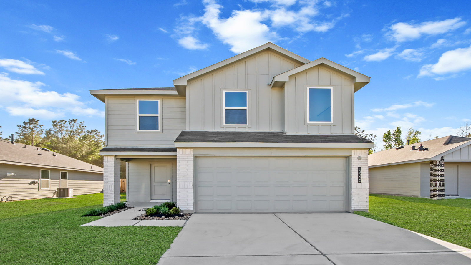 Two story home with two car garage