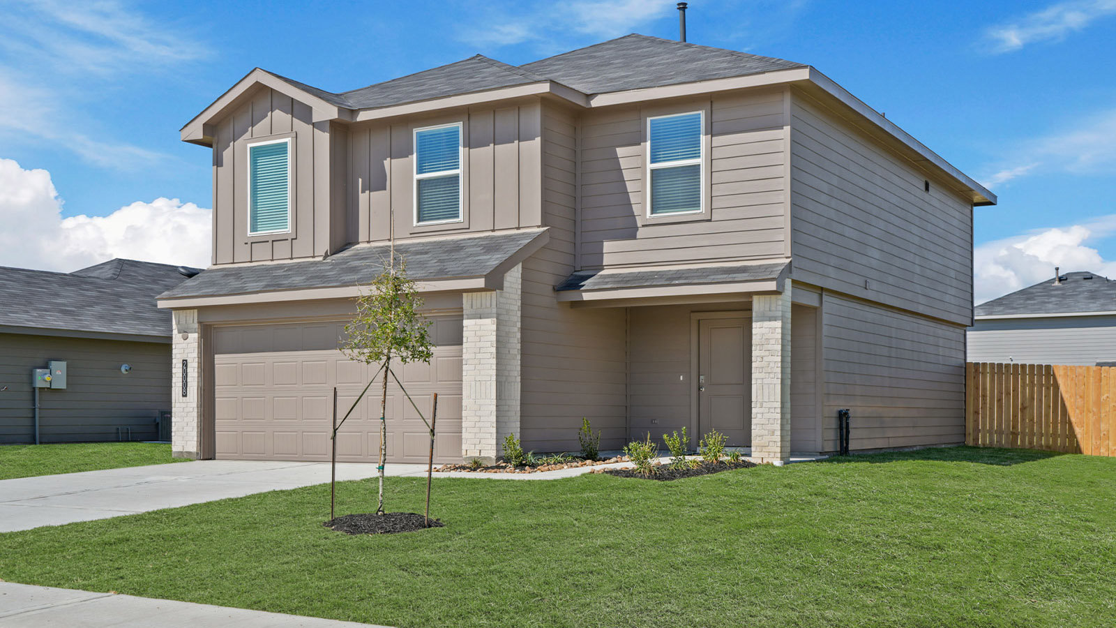 Two story home with two car garage