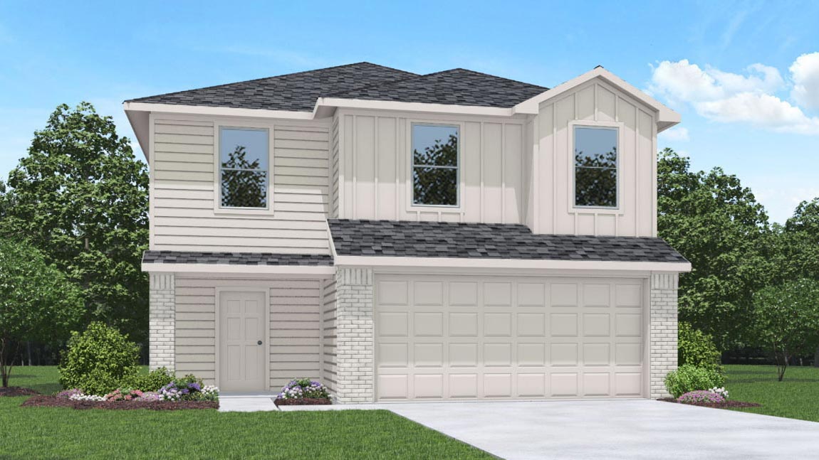 Two story home with two car garage