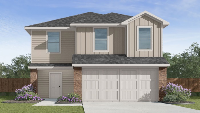 two story home with 2 car garage
