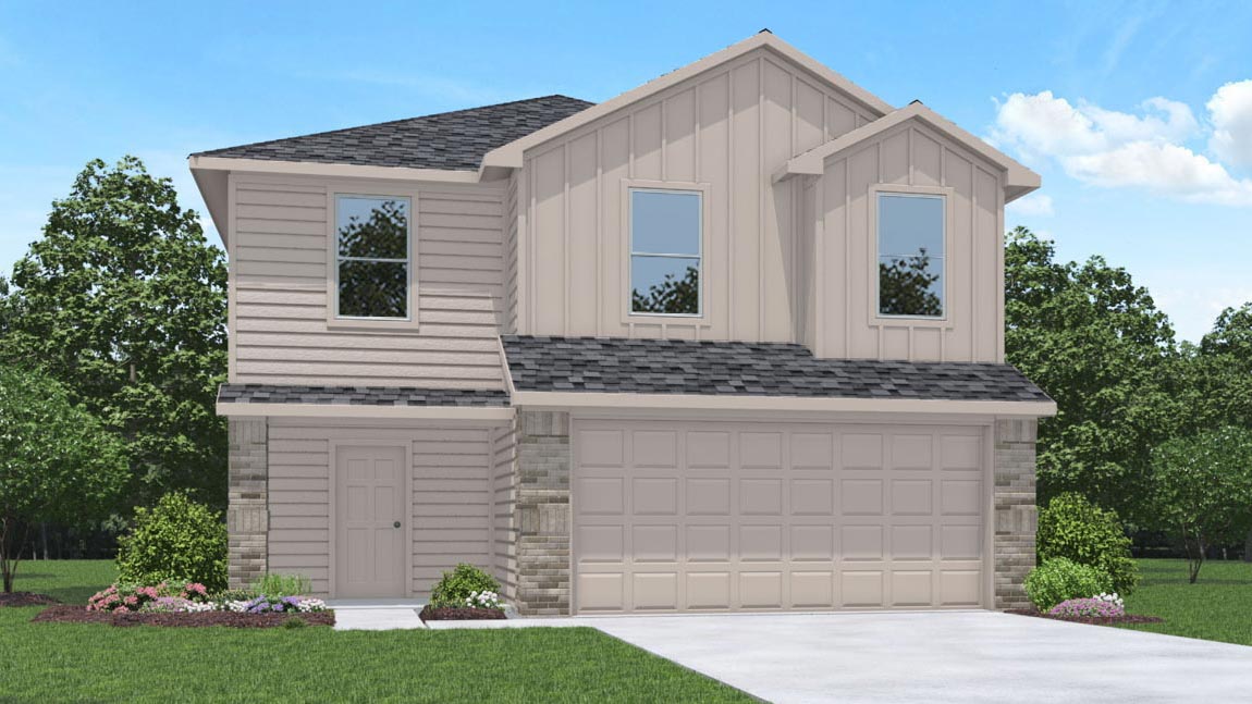 Two story home with two car garage