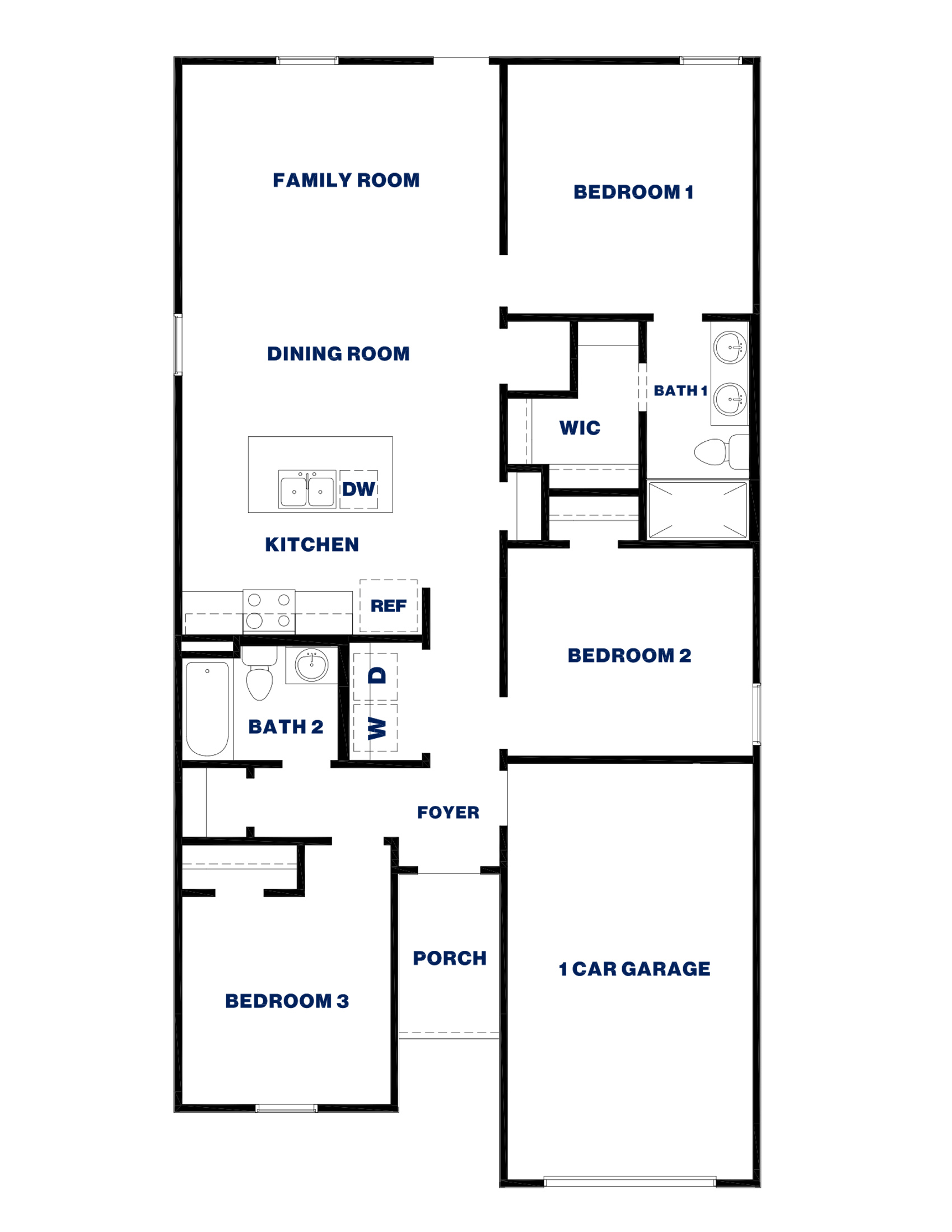 Single Story 1144 Plan