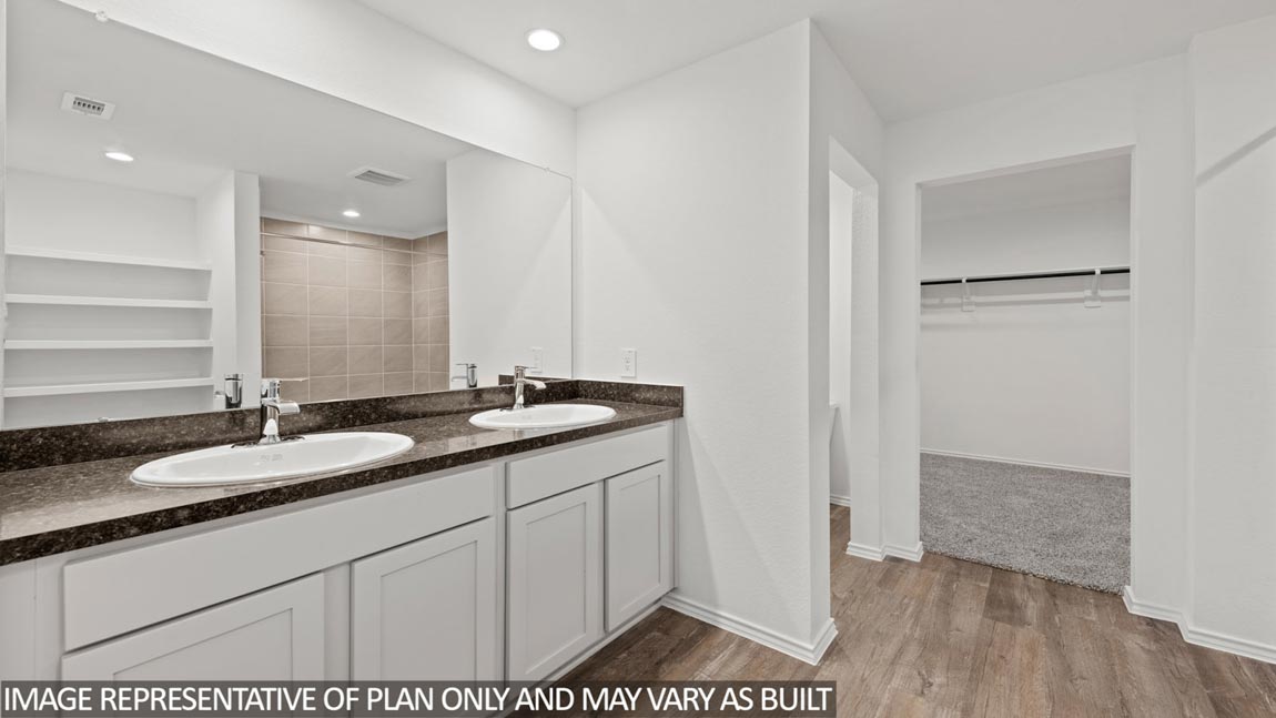 Primary bathroom with double sinks