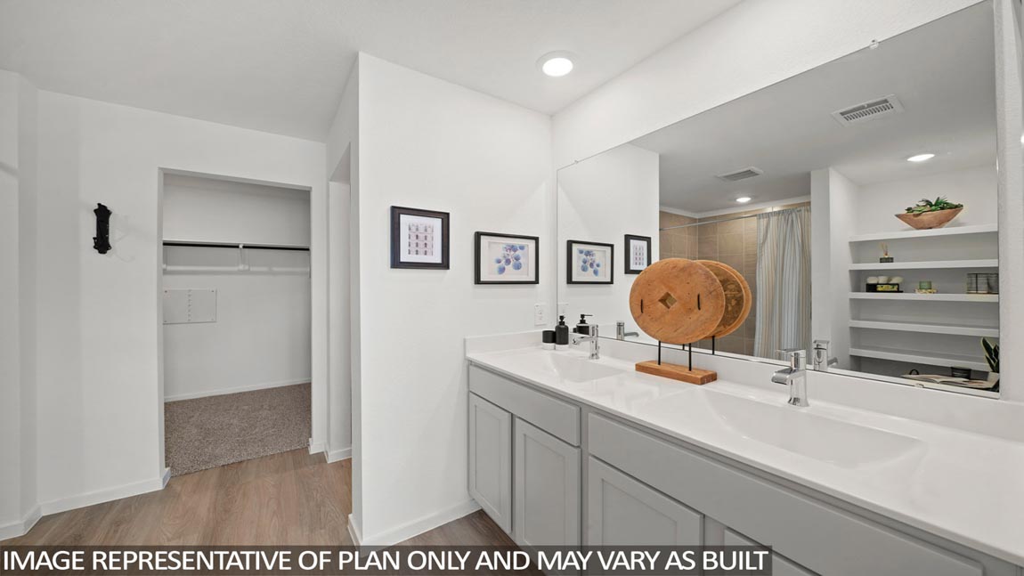 Primary bathroom with double sinks