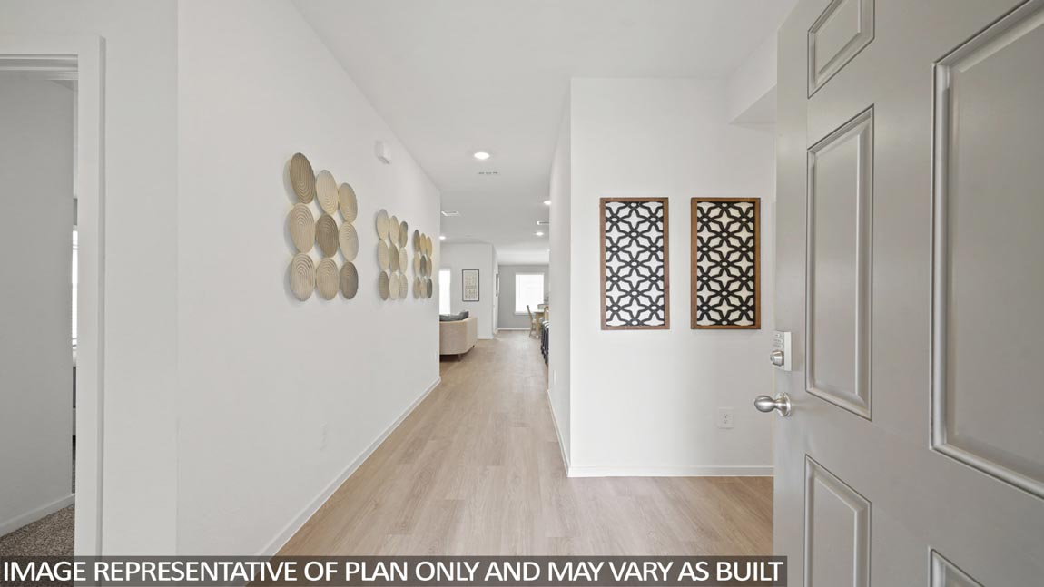 Entry hallway with vinyl flooring