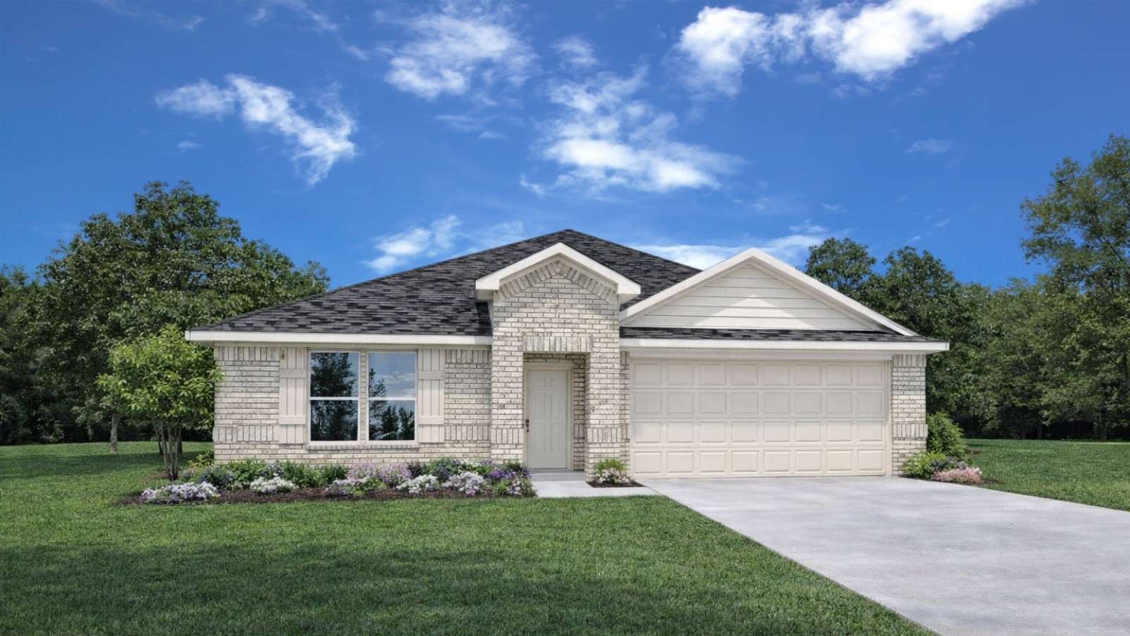 One story home with two car garage