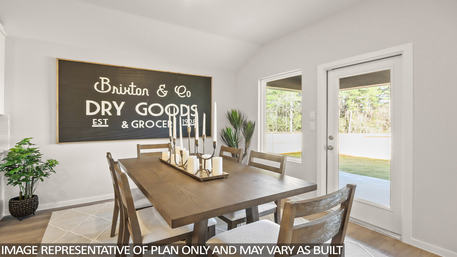 Open concept living, dining, and kitchen area