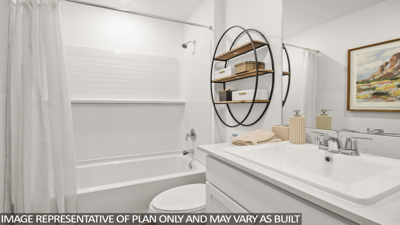 Secondary bathroom with single sink