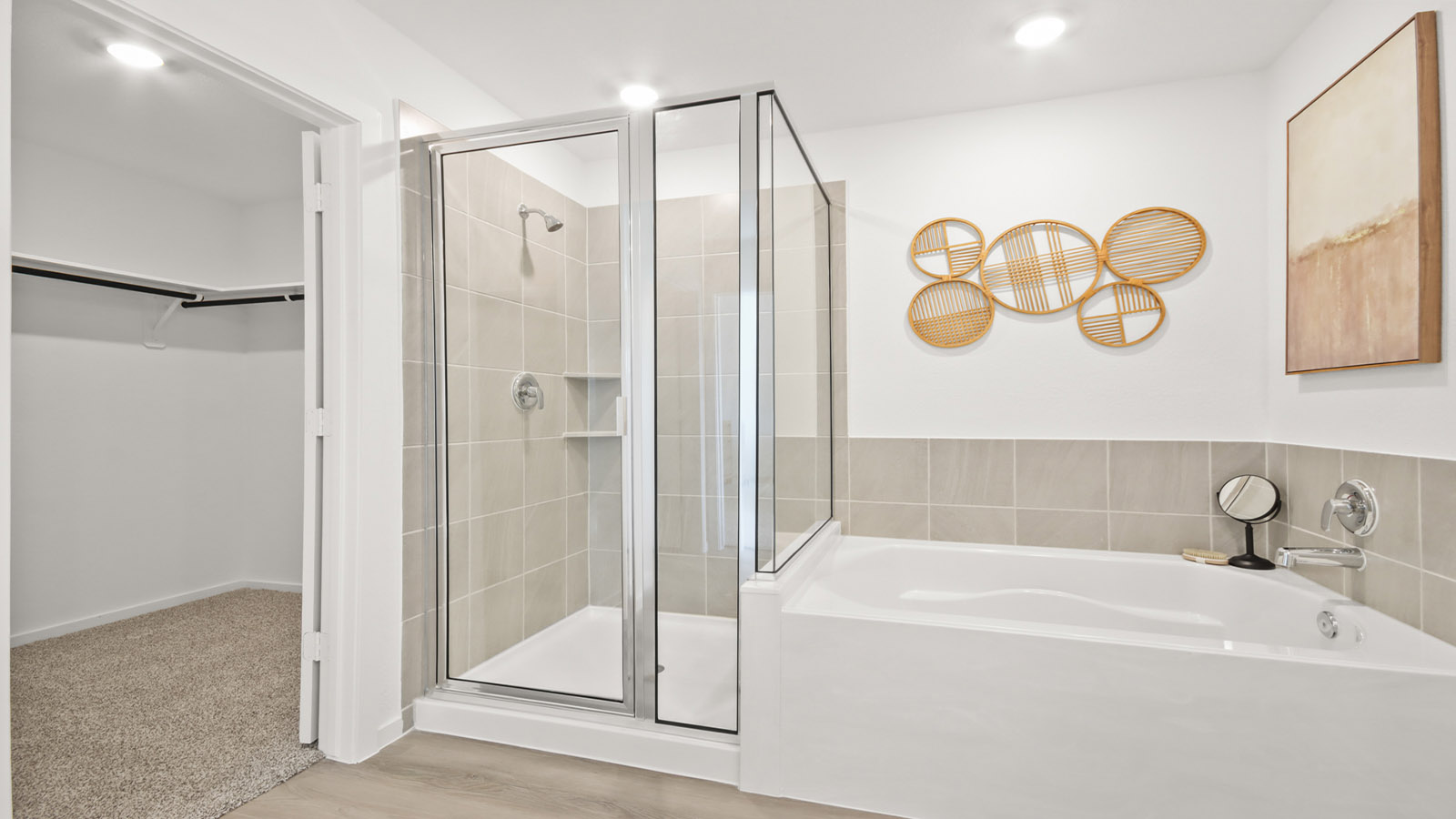Primary bathroom with double sinks