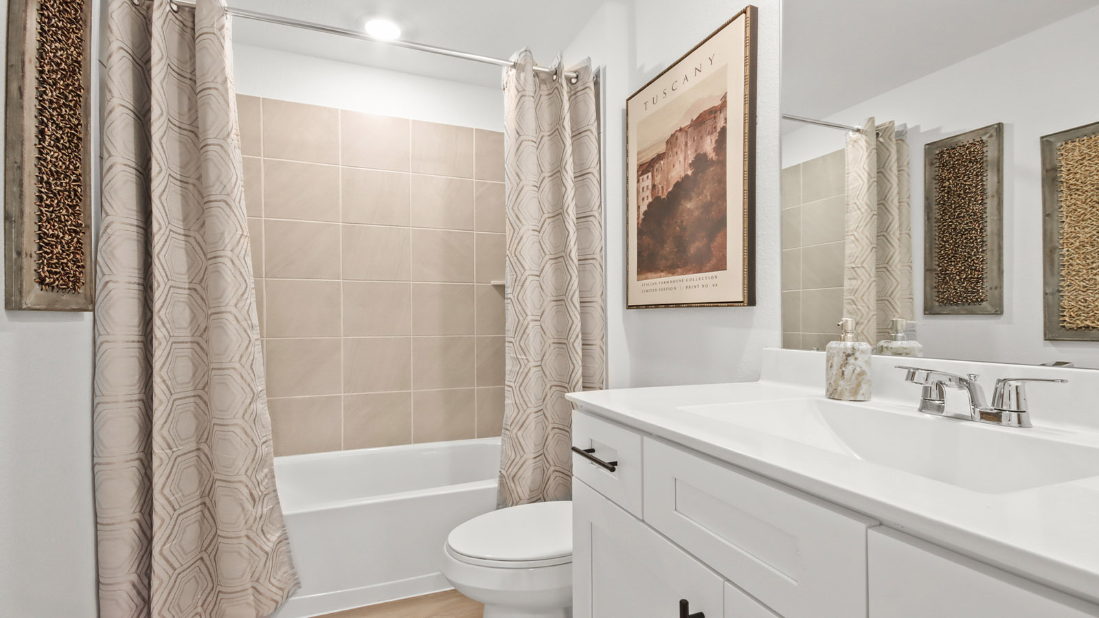 Secondary bathroom with single sink