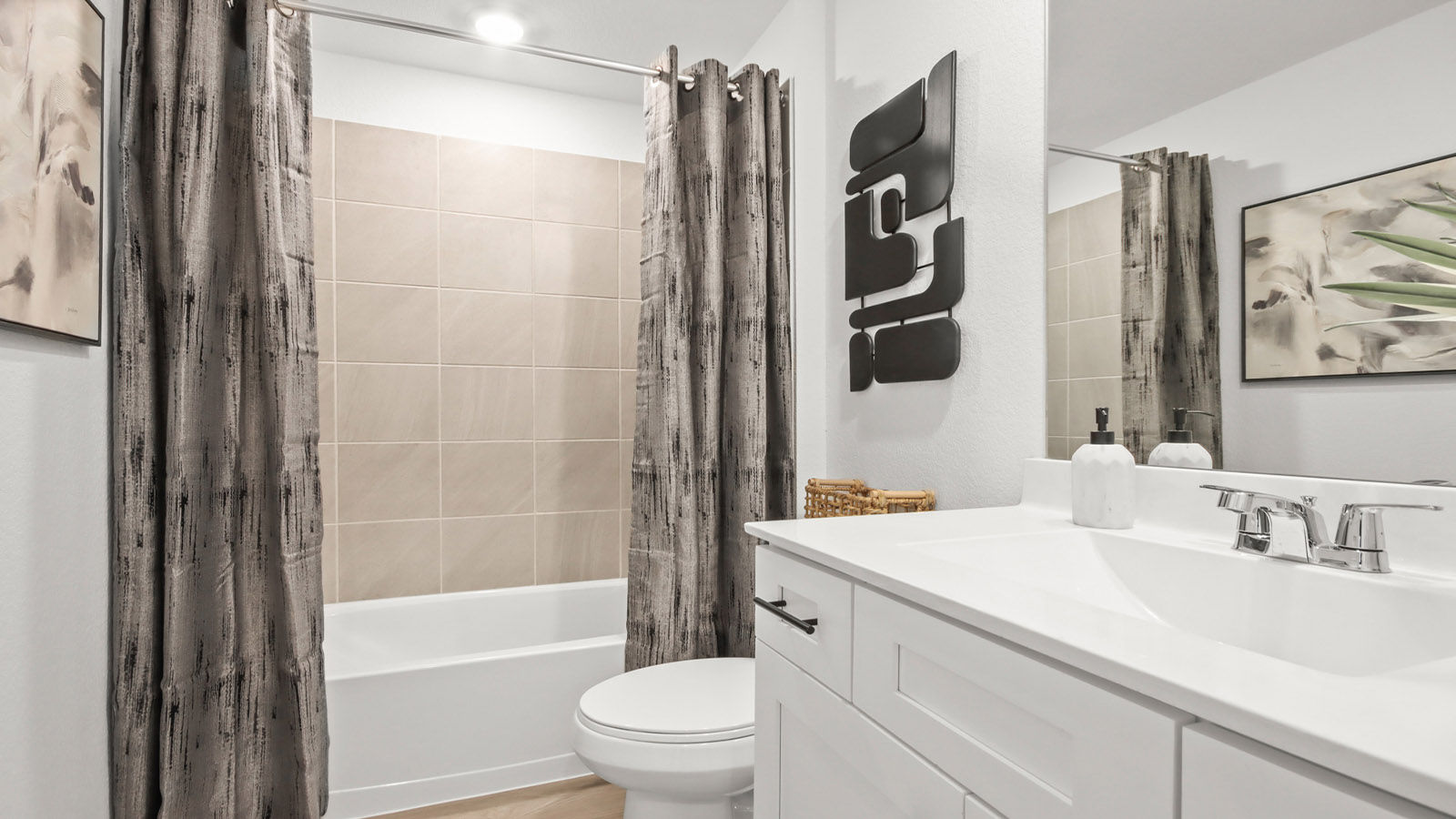 Secondary bathroom with single sink