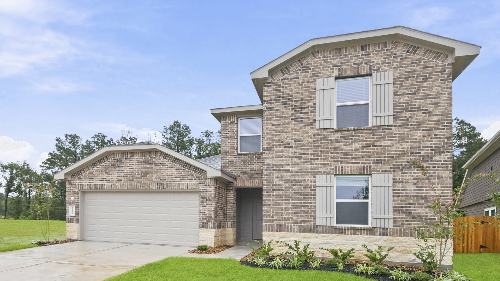 Two story home with two car garage