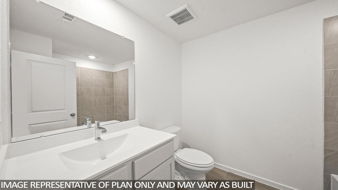 Secondary bathroom with single sink