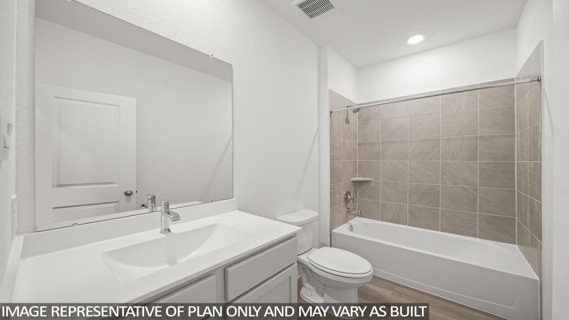 Secondary bathroom with single sink