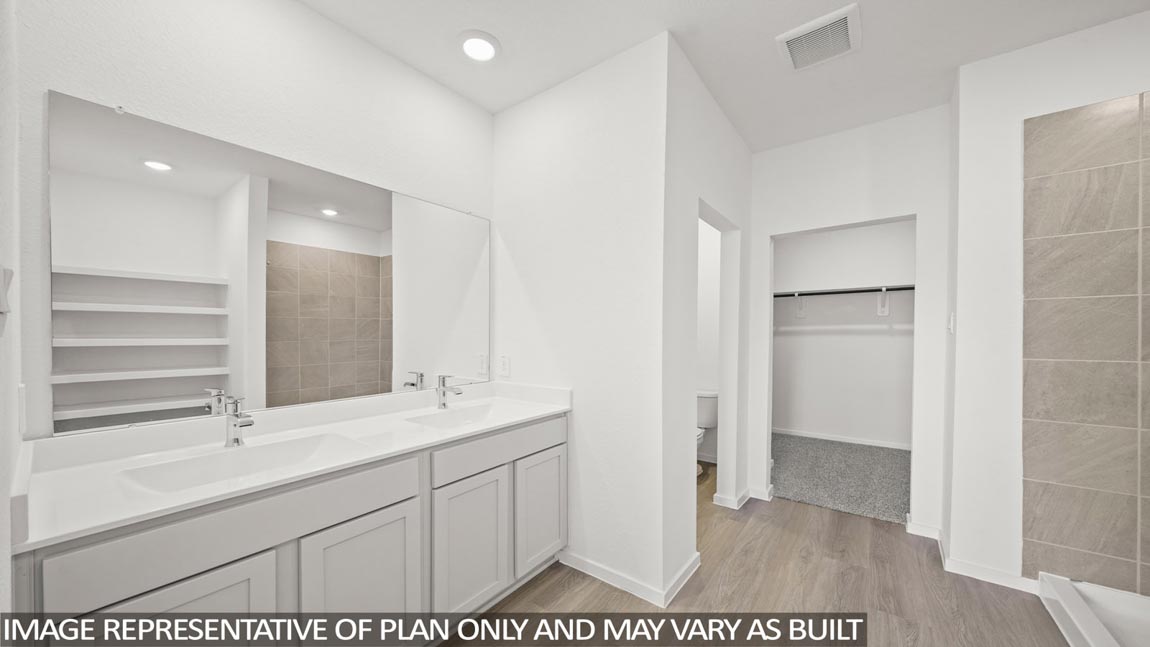 Primary bathroom with double sinks