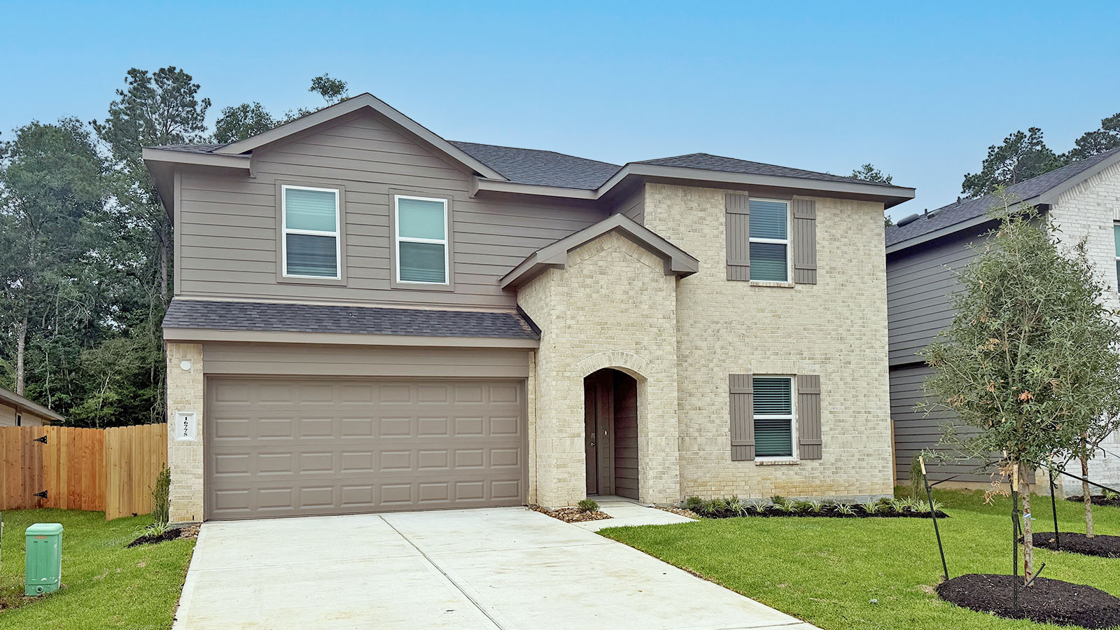 Two story home with two car garage