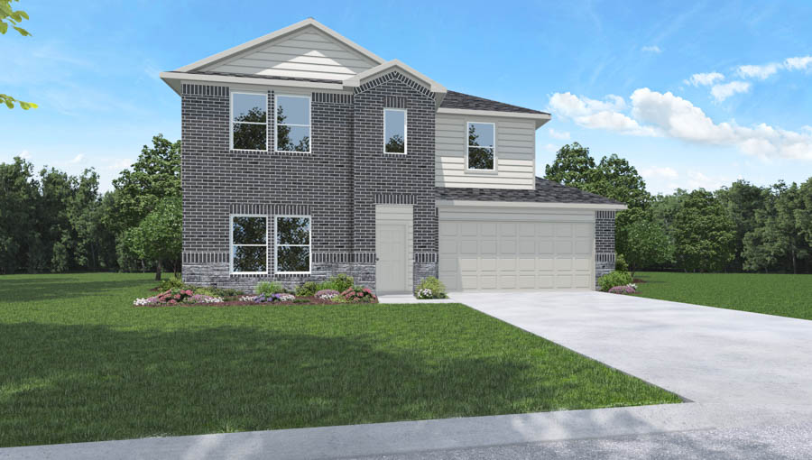 Two story home with two car garage